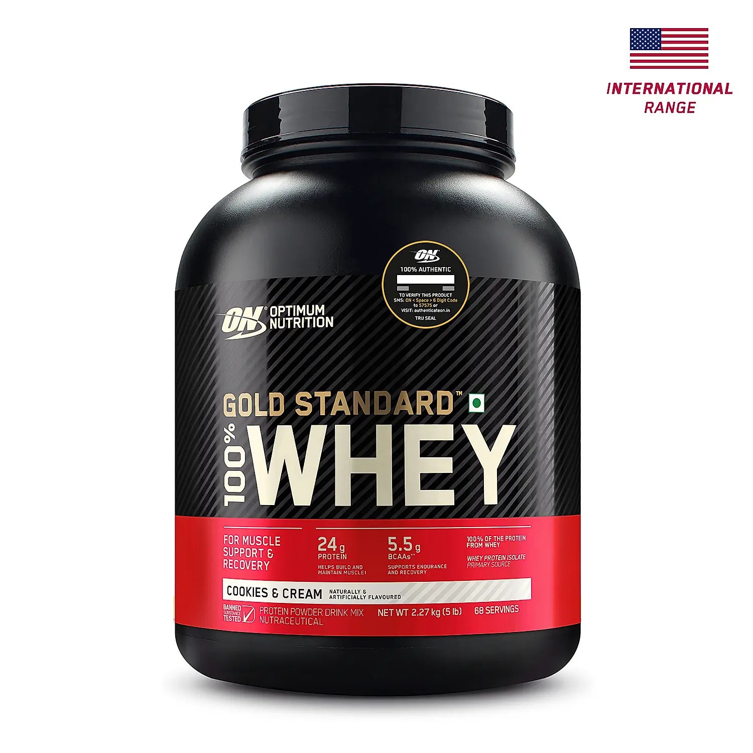 Optimum Nutrition Gold Standard 100% Whey Protein Powder 5 lbs Imported