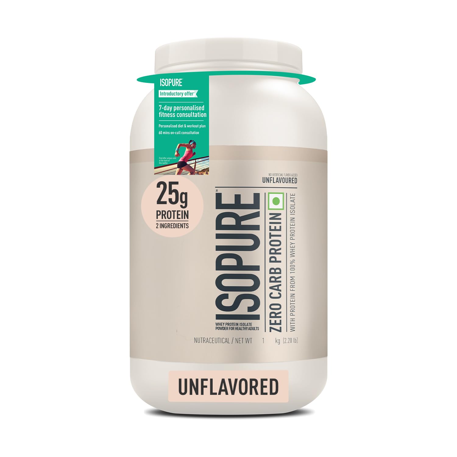 Isopure Unflavored Protein Powder – 1 kg, Zero-carb