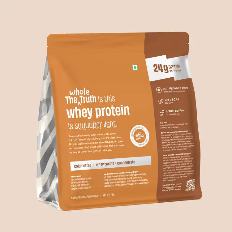 The Whole Truth Whey Protein Isolate+Concentrate | 1kg (2.2 lbs)