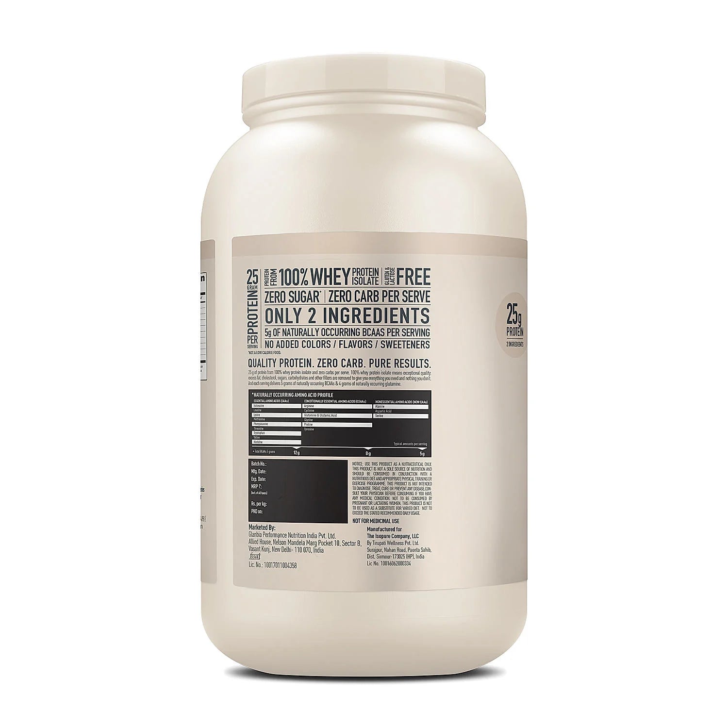 Isopure Unflavored Protein Powder – 1 kg,  Zero-carb