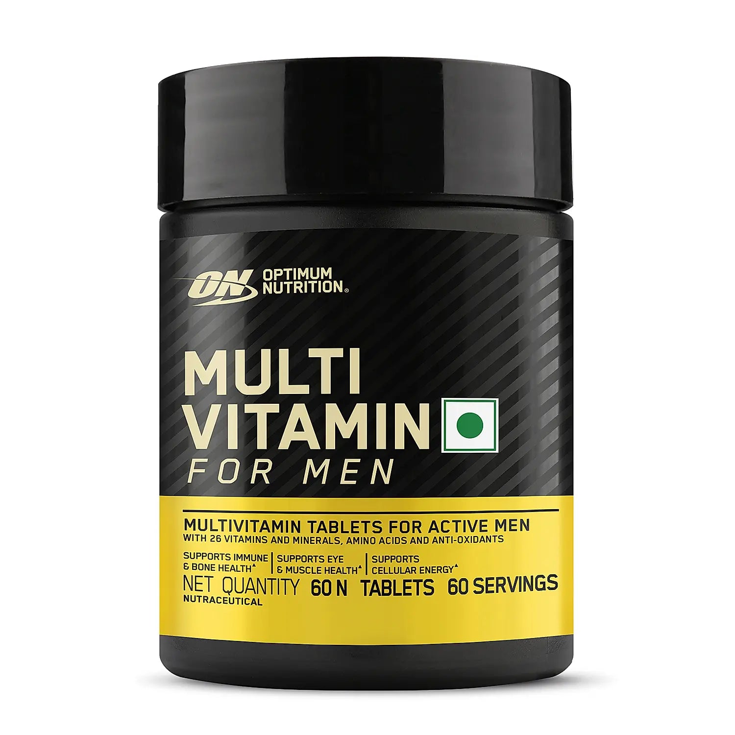 Optimum Nutrition Multivitamin for MEN- 60 Tablets, 26 Vitamins & Minerals, Amino Acids & Anti-Oxidants