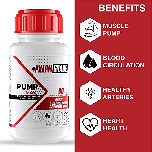 Pharmgrade Pump Max L Arginine Alpha Keto, L - Citrulline (60 Tablets)
