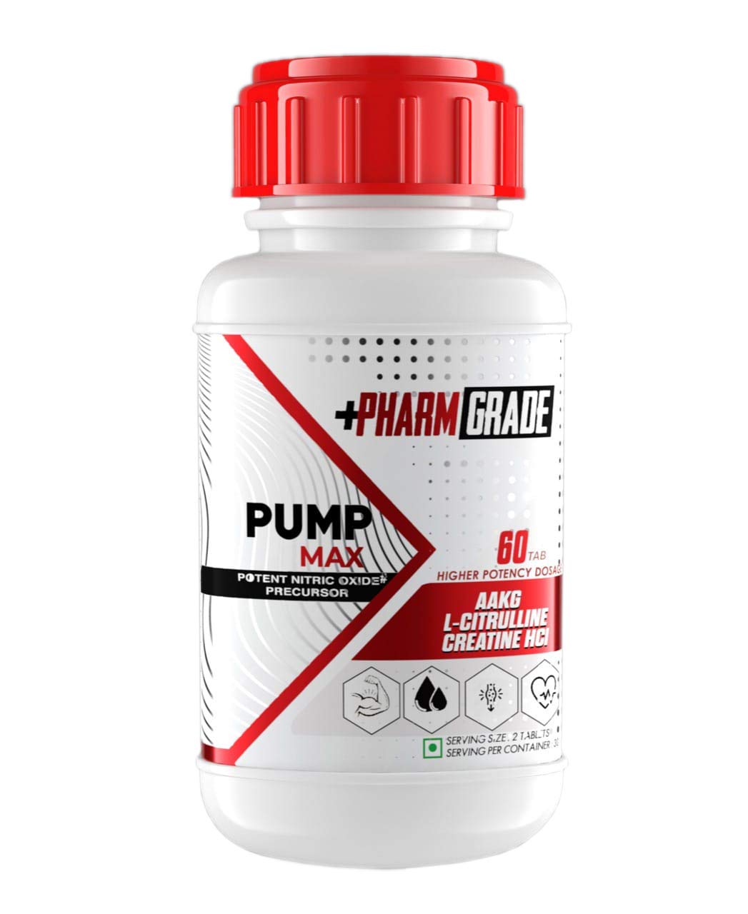 Pharmgrade Pump Max L Arginine Alpha Keto, L - Citrulline (60 Tablets)