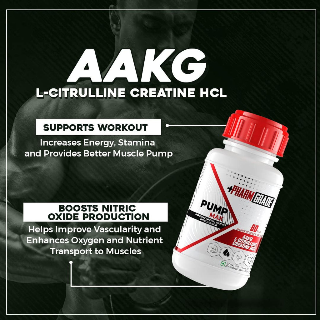 Pharmgrade Pump Max L Arginine Alpha Keto, L - Citrulline (60 Tablets)