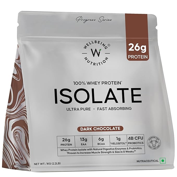 Whey Protein Isolate 26g | 1kg | 4B CFU Probiotics | Dark Chocolate
