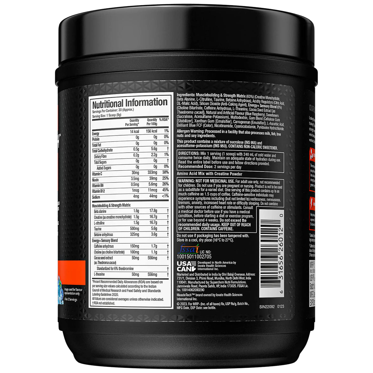 Muscletech Nitrotech Performance Whey 1.81kg + VaporX5 +Platinum 100% Glutamine