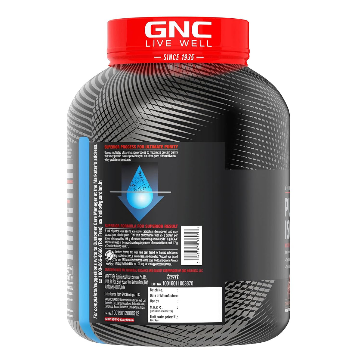 GNC AMP Pure Isolate Whey Protein | Chocolate Frosting | 2Kg