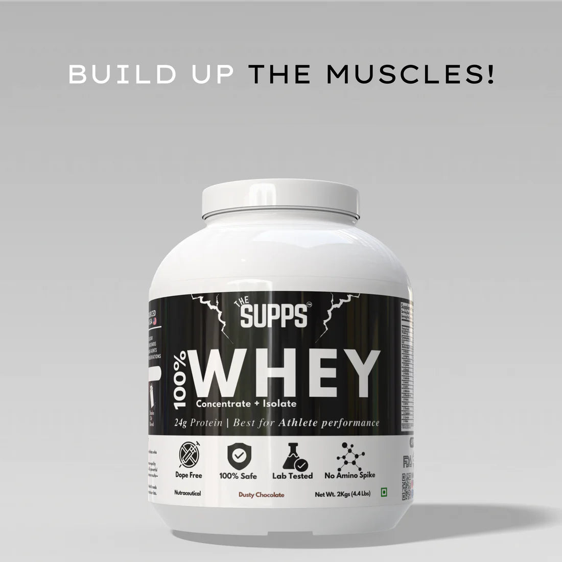The Supps 100% Whey Protein Concentrate + Isolate | 24g Protein | Best for Athletic Performance