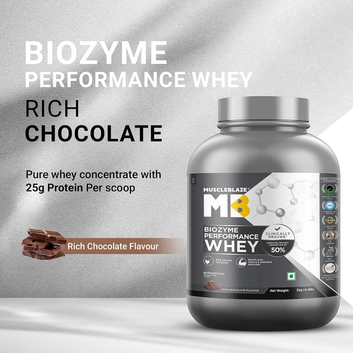 Muscleblaze Biozyme Performance Whey 2 kg & Creatine 100g Combo