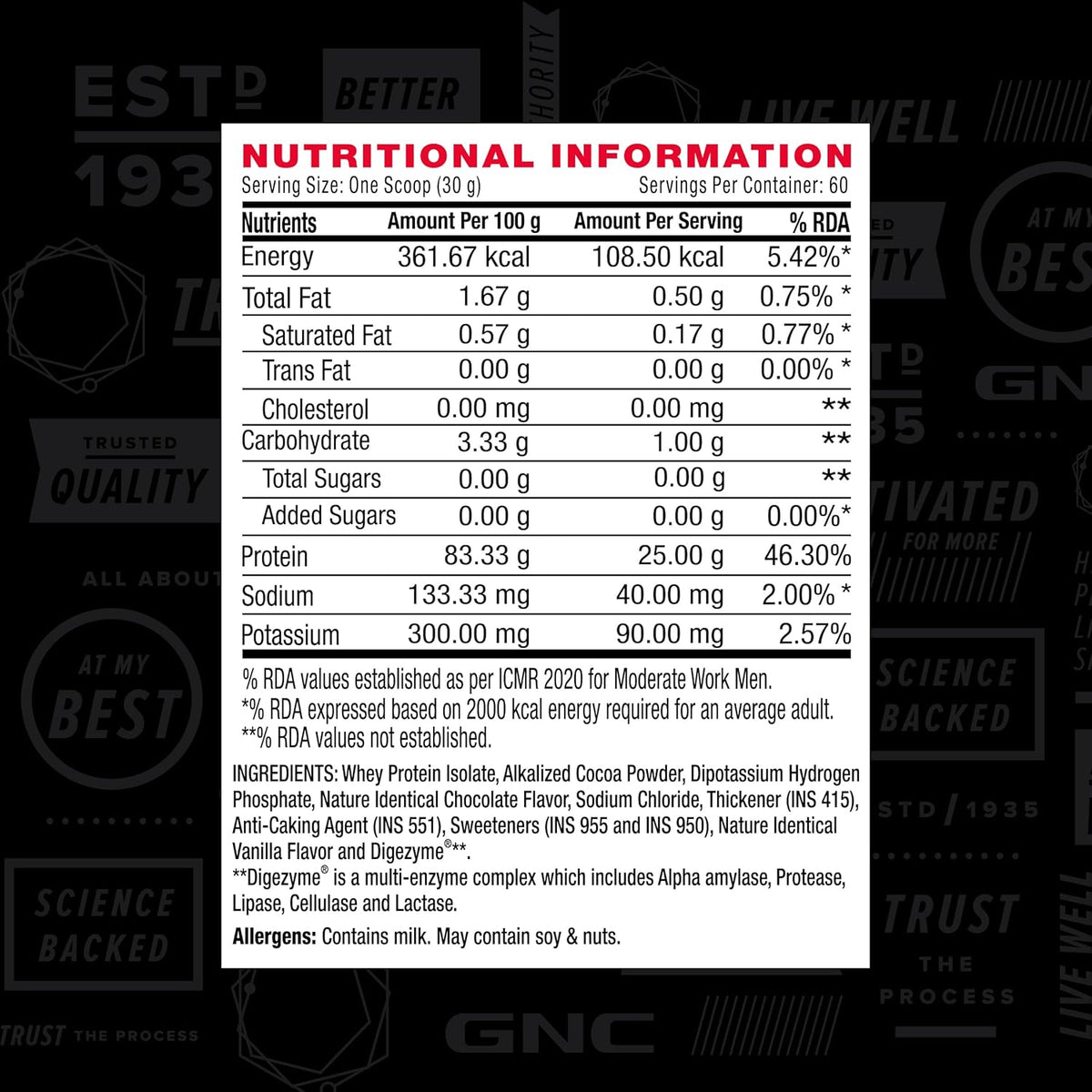 GNC AMP Pure Isolate Whey Protein | Chocolate Frosting | 2Kg