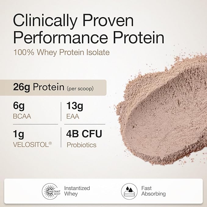 Whey Protein Isolate 26g | 1kg | 4B CFU Probiotics | Dark Chocolate