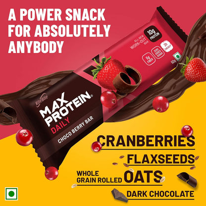 RiteBite Max Protein Daily Choco Berry 10g Protein Bars [Pack of 24]