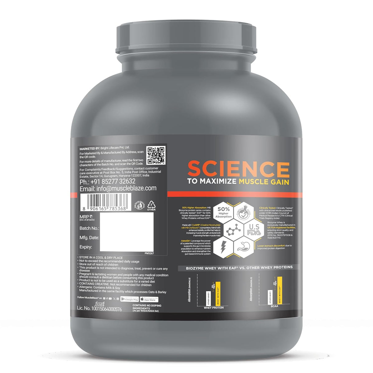MuscleBlaze Biozyme Whey PR Protein Powder