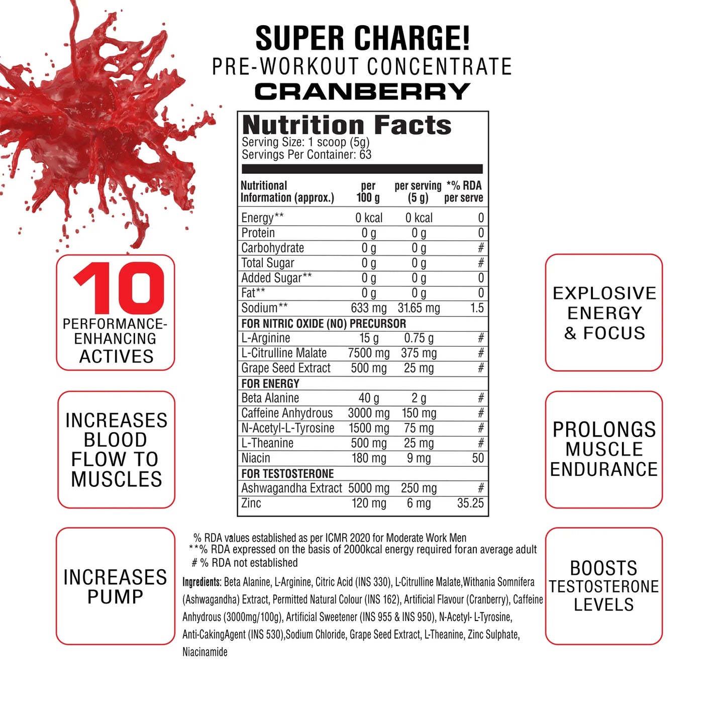 Labrada Super Charge Pre-Workout Concentrate 315g