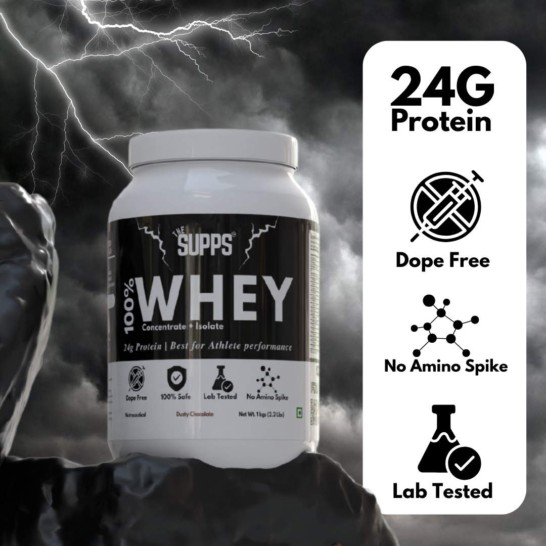The Supps 100% Whey Protein Concentrate + Isolate | 24g Protein | Best for Athletic Performance