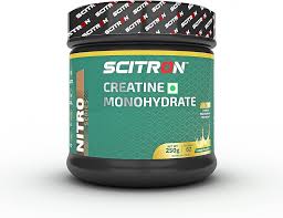 Scitron Nitro Series Creatine Monohydrate (3g Creatine, 62 Servings, No Added Sugar, Increase Endurance) - 250g (Lemon, 250g)