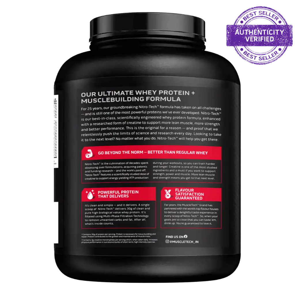 Muscletech Nitrotech performance whey 1.81kg + Test Hd Elite + Glutamine