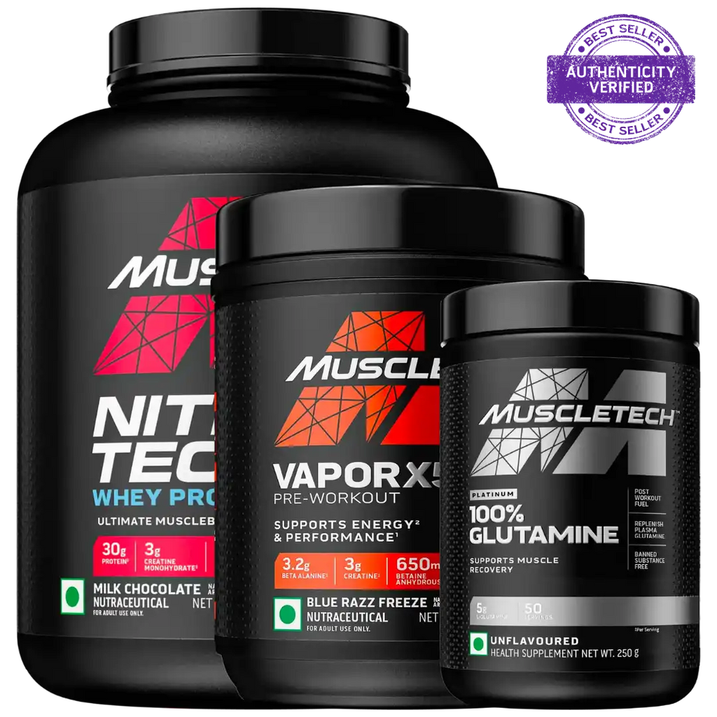 Muscletech Nitrotech Performance Whey 1.81kg + VaporX5 +Platinum 100% Glutamine
