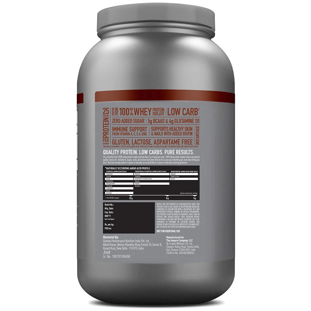 Isopure Low Carb 100% Whey Protein Isolate Powder