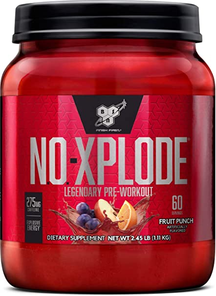 BSN NO XPLODE Pre Workout Supplement with Creatine, Beta-Alanine, and Energy 60 Servings