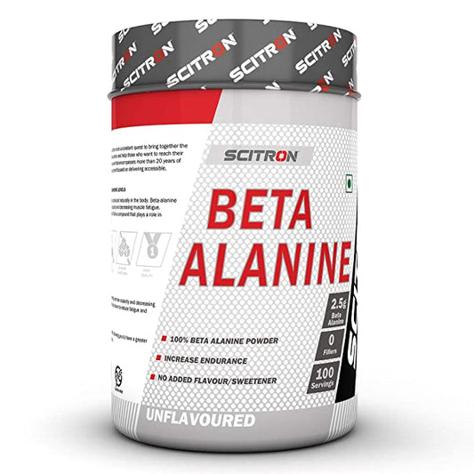 Scitron Beta Alanine (100 Servings, 2.5g Beta Alanine, 0 Fillers, No Added Sweetner) – 250g