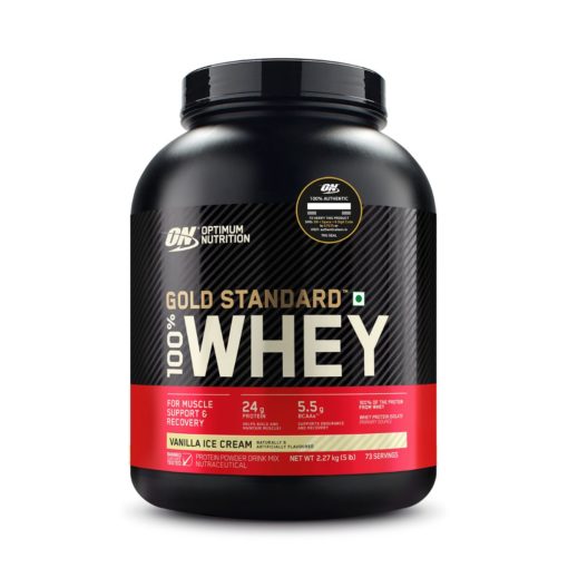 Optimum Nutrition Gold Standard 100% Whey Vanilla Ice Cream 2.27 Kgs + ON Creatine 100g Free