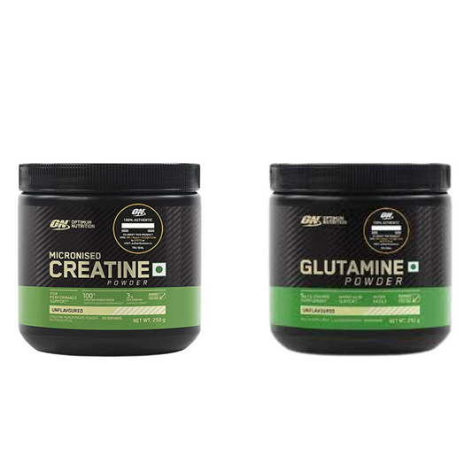 Optimum Nutrition Micronized Creatine Powder - 250 Gram + Optimum Nutrition L-Glutamine Powder