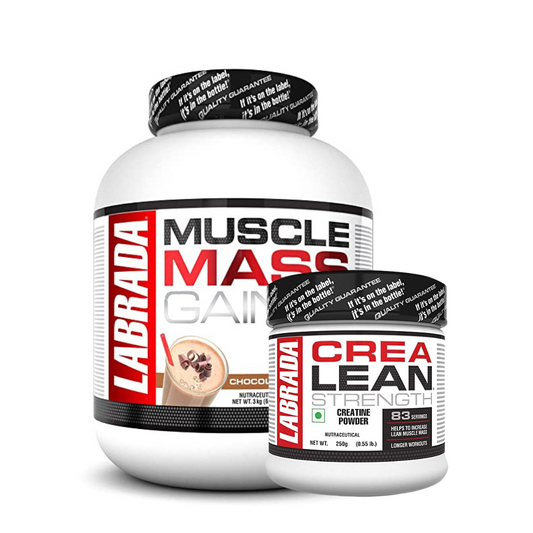 Labrada Muscle Mass Gainer Chocolate (3kgs) + Labrada CreaLean Powder 250g