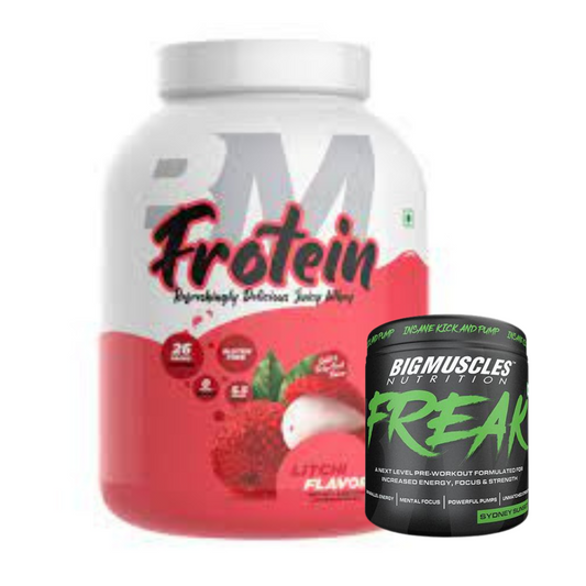 Bigmuscles Nutrition Frotein Litchi (2kgs) + BigMuscle Nutrition  Freak 30 Servings + Shaker