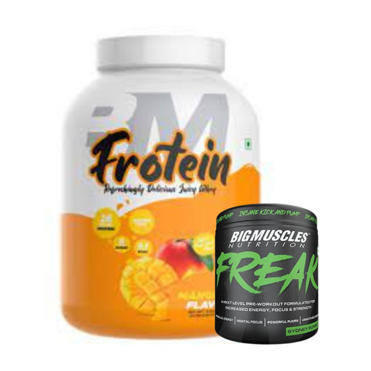 Bigmuscles Nutrition Frotein Mango (2kgs) + BigMuscle Nutrition  Freak 30 Servings + Shaker