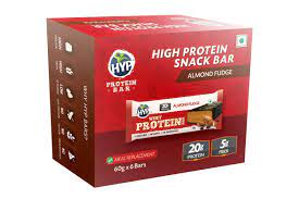 HYP Meal Replacement Whey Protein Bar Pack of 6 (60g x 6) Almond Fudge (pack of 2)